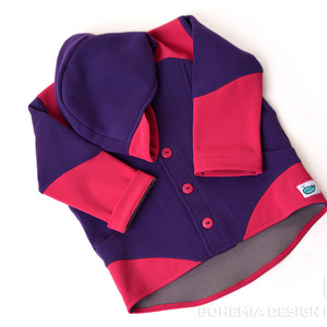 Hooded jacket violet cyclamen
