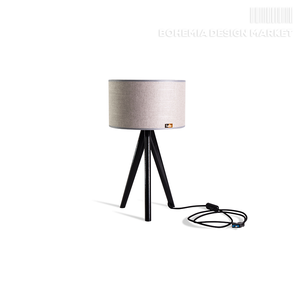 Table lamp Lusito Tripod mini Luxury Linen Light Grey oak black